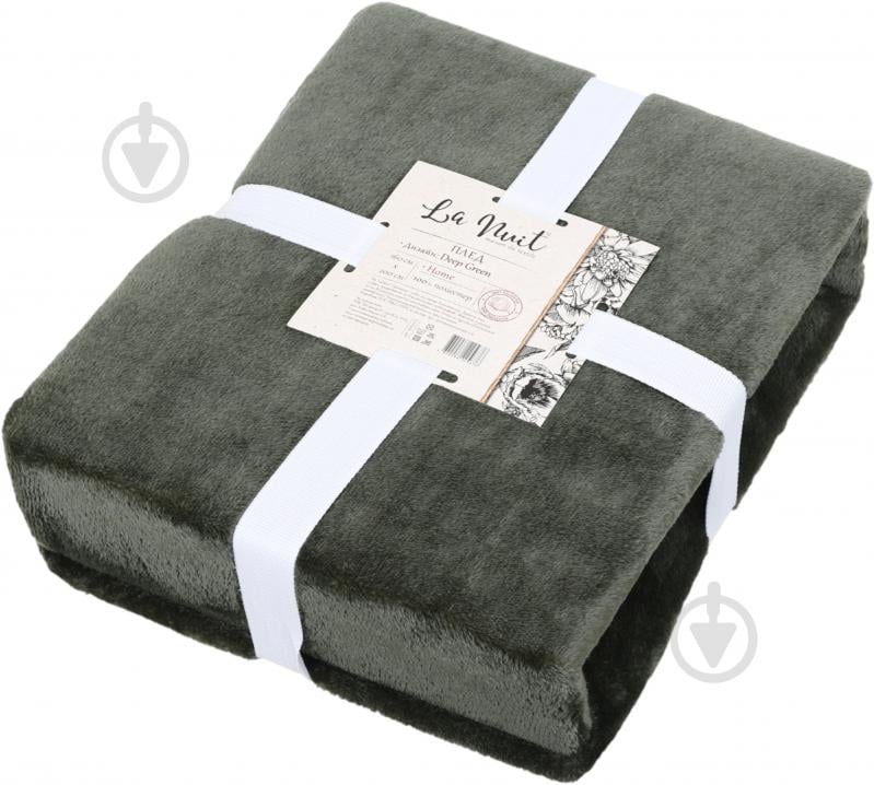 Плед Solid Deep Green 160x200 см зеленый La Nuit - фото 3