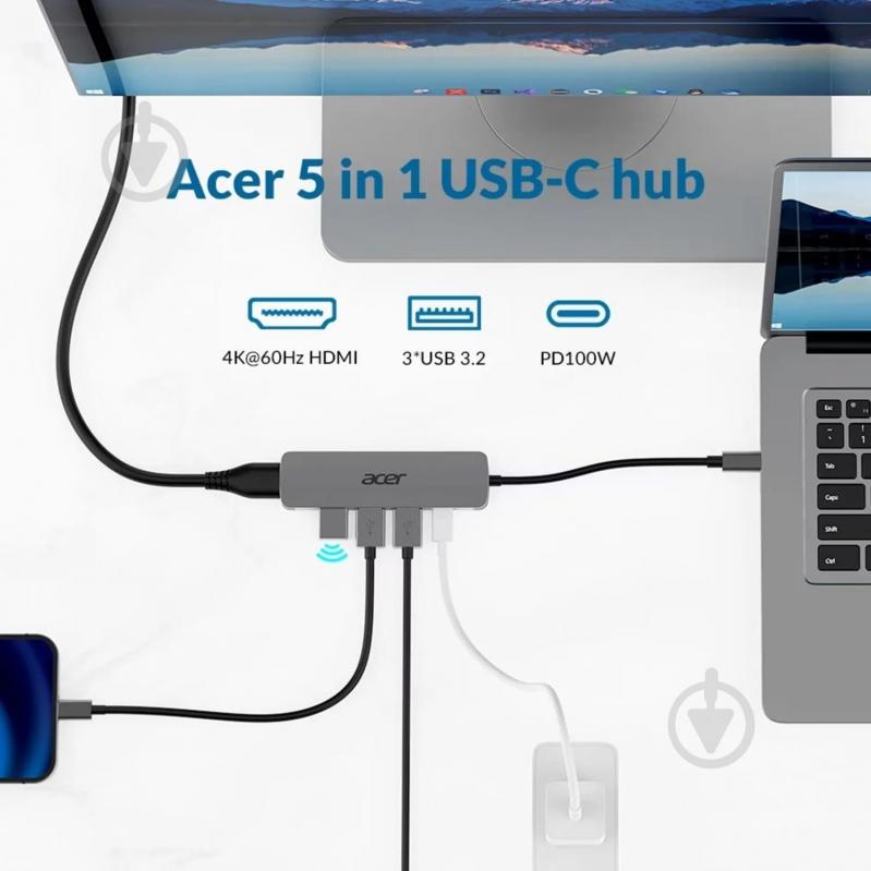 USB-хаб Acer 5 в 1 HP.DSCAB.021 - фото 2 USB-хаб Acer 5 в 1 HP.DSCAB.021 - фото 2