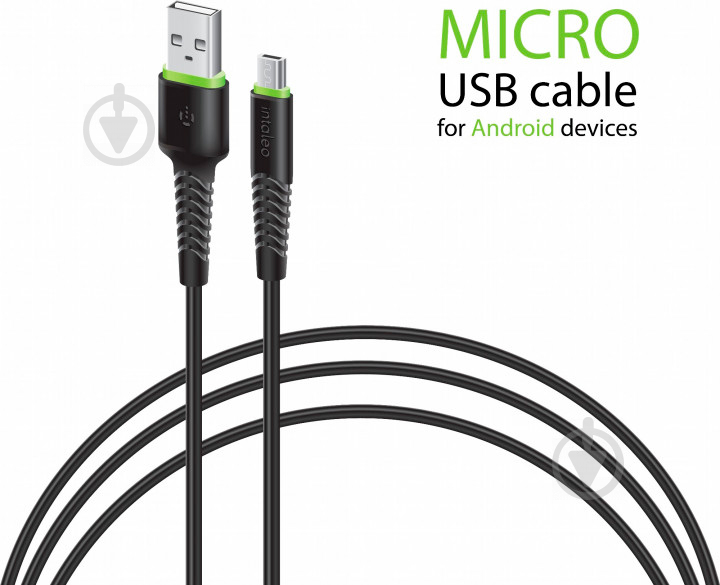 Кабель Intaleo USB – microUSB 3 м чорний - фото 2