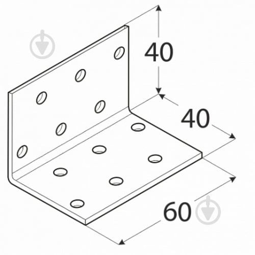 Уголок перфорированный Domax равносторонний 40x40x60 мм 2 мм - фото 2