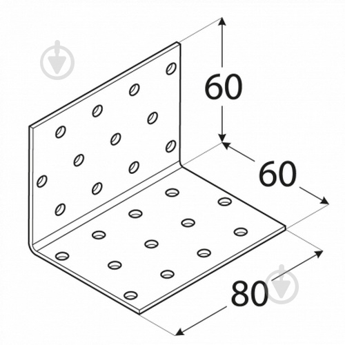 Уголок перфорированный Domax равносторонний 60x60x80 мм 2 мм - фото 2