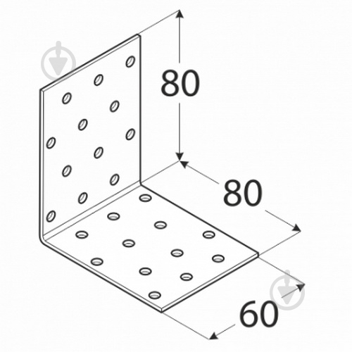 Кутник перфорований Domax рівносторонній 80x80x60 мм 2 мм - фото 2