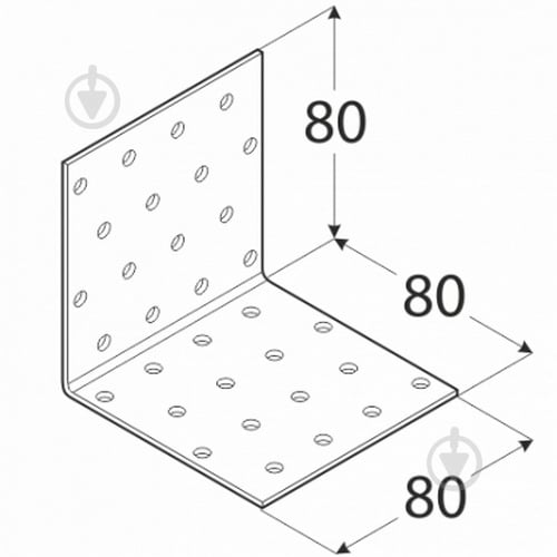 Уголок перфорированный Domax равносторонний 80x80x80 мм 2 мм - фото 2