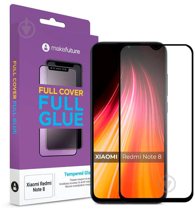 Захисне скло MakeFuture Full Cover Full Glue для Xiaomi Redmi Note 8 (MGF-XRN8) - фото 1