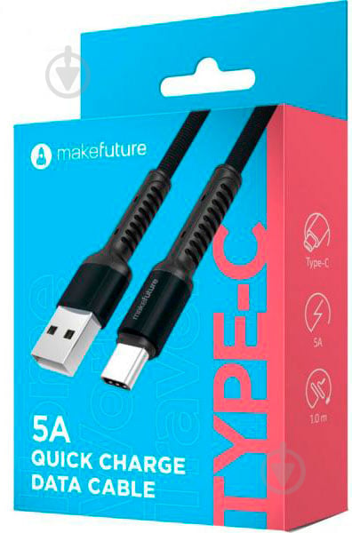 Кабель MakeFuture USB Type-C (5A) 1 м denim grey (MCB-CD2GR) - фото 2