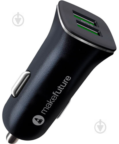 Автомобільний зарядний пристрій MakeFuture 2.4A 2USB Black (MCC-21BK) - фото 1