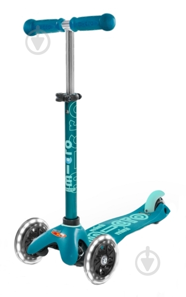 Самокат Micro Minideluxe LED аква MMD076 - фото 1