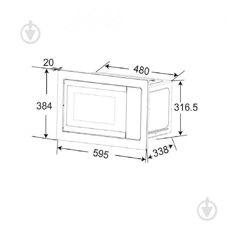 Вбудовувана мікрохвильова піч Pyramida PMWO 20 BL - фото 10