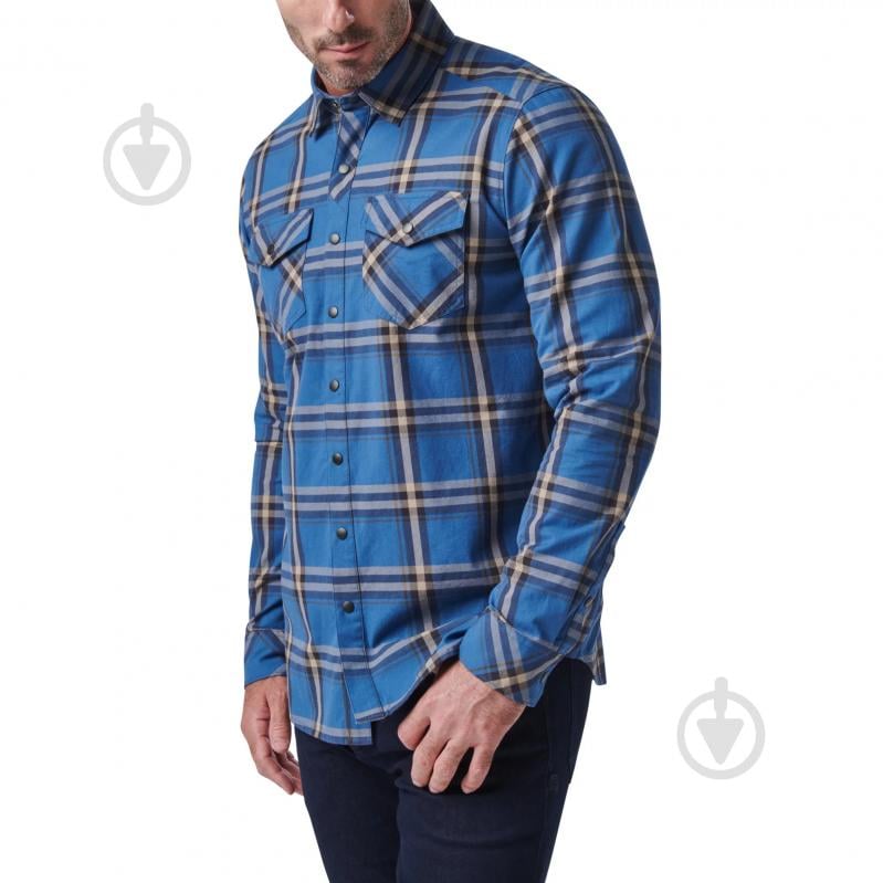 Сорочка 5.11 Tactical Gunner Plaid Long Sleeve Shirt р.2XL cobalt blue plaid - фото 3