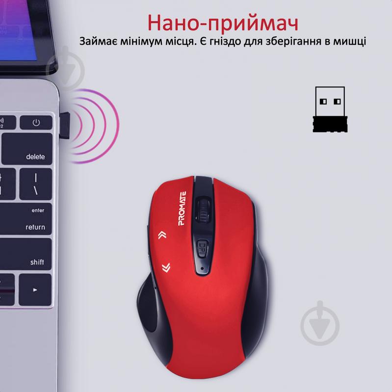 Мышь Promate Cursor Wireless Red - фото 6