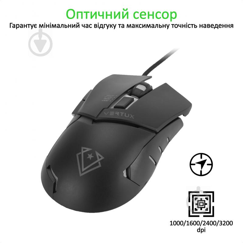 Мышь Vertux Dominator USB Black - фото 2