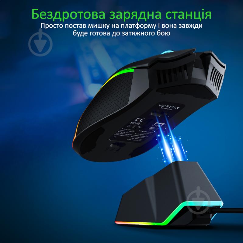 Мышь Vertux Mustang Wireless/USB Black - фото 5