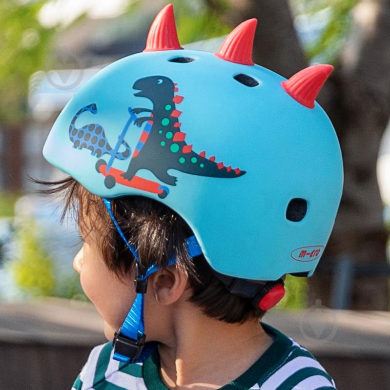 Шлем защитный Micro Mobillity Systems Micro PC 3D scootersaurus AC2094BX р. S голубой - фото 6 Шлем защитный Micro Mobillity Systems Micro PC 3D scootersaurus AC2094BX р. S голубой - фото 6