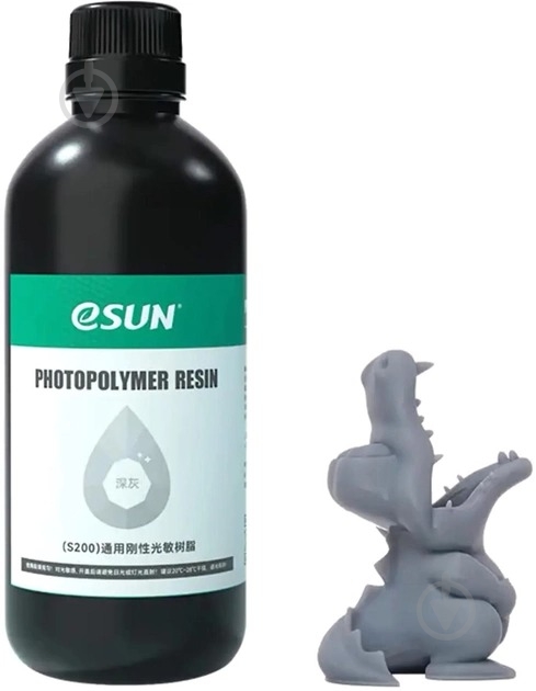 Смола фотополимерная Esun S200 Standard Resin 1кг, темно-серый (S200-DH1) - фото 1 Смола фотополимерная Esun S200 Standard Resin 1кг, темно-серый (S200-DH1) - фото 1