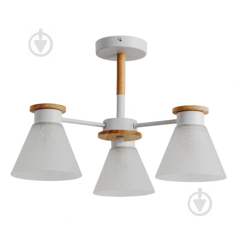 Светильник потолочный Arte Lamp 3x60 Вт E14 белый/дерево A1031PL-3WH - фото 1