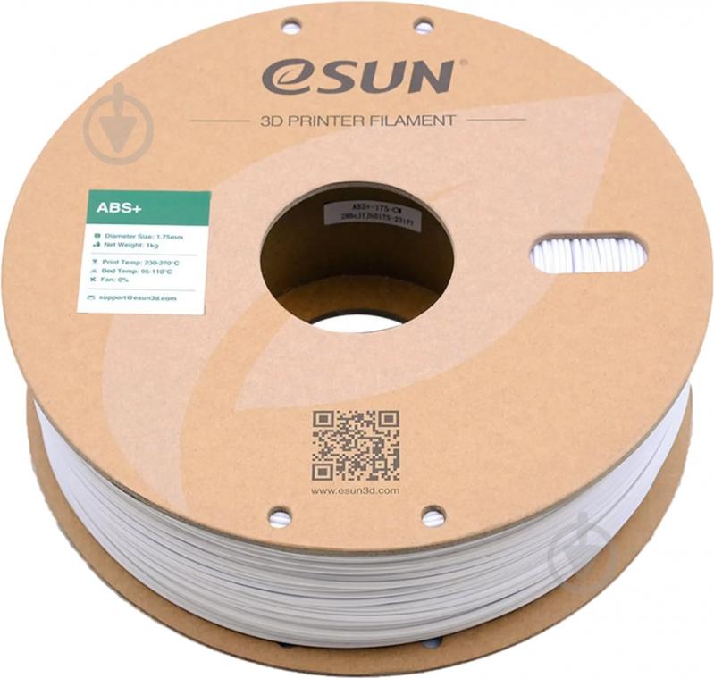 Пластик для 3D-принтера Esun ABS Plus Filament 1 кг 1.75 мм холодний білий (ABS+175CW1) - фото 1 Пластик для 3D-принтера Esun ABS Plus Filament 1 кг 1.75 мм холодний білий (ABS+175CW1) - фото 1
