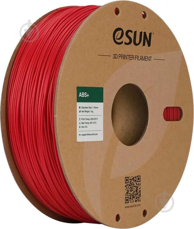 Пластик для 3D-принтера Esun ABS Plus Filament 1 кг 1.75 мм пожарный красный (ABS+175FR1) - фото 2 Пластик для 3D-принтера Esun ABS Plus Filament 1 кг 1.75 мм пожарный красный (ABS+175FR1) - фото 2