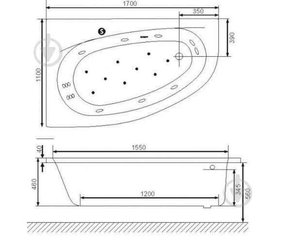 Ванна акриловая EXELLENT Kameleon 170х110 см правая без ножек WAEX.KMP17WH - фото 3 Ванна акриловая EXELLENT Kameleon 170х110 см правая без ножек WAEX.KMP17WH - фото 3