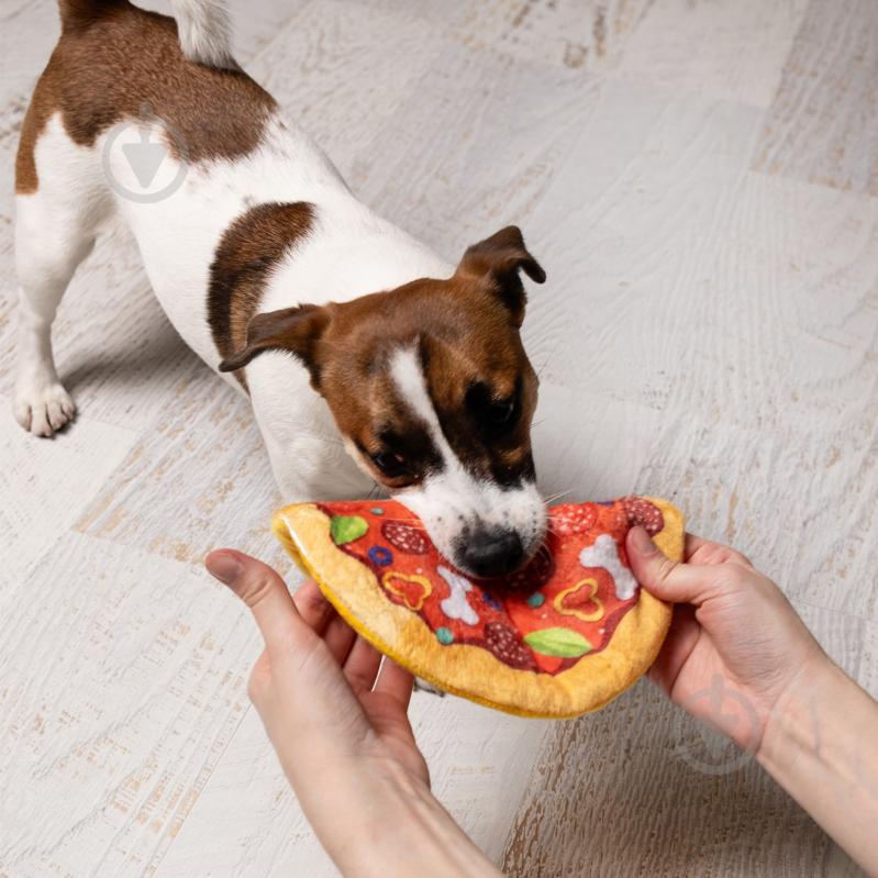 Игрушка для собак Fanny Animals Пицца с пищалкой 19 см МС 160401-13 - фото 3