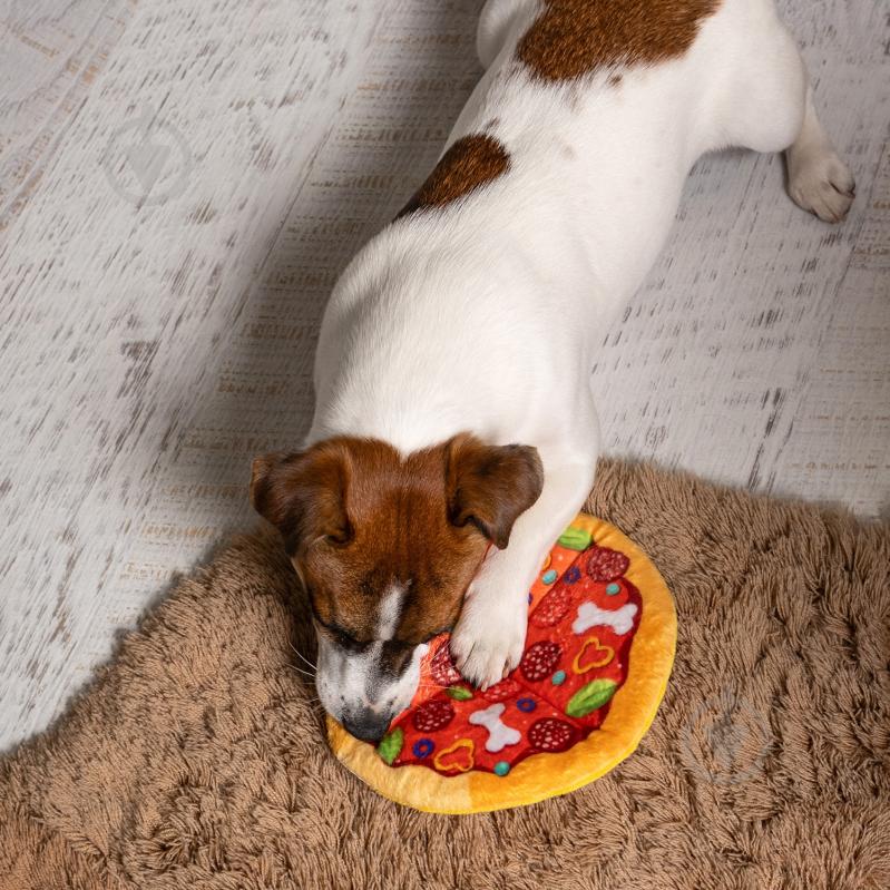 Игрушка для собак Fanny Animals Пицца с пищалкой 19 см МС 160401-13 - фото 5