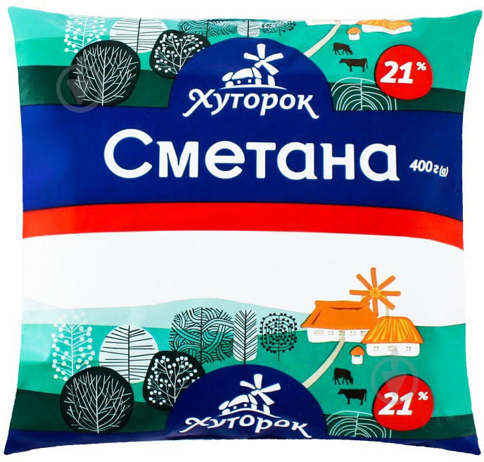 Сметана ТМ Хуторок 21% 400 г - фото 1