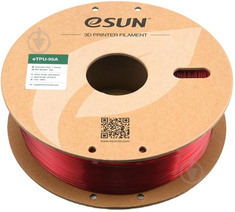 Пластик для 3D-принтера Esun eTPU-95A Filament 1 кг 1.75 мм прозрачный красный (ETPU-95A175GR1) - фото 2 Пластик для 3D-принтера Esun eTPU-95A Filament 1 кг 1.75 мм прозрачный красный (ETPU-95A175GR1) - фото 2
