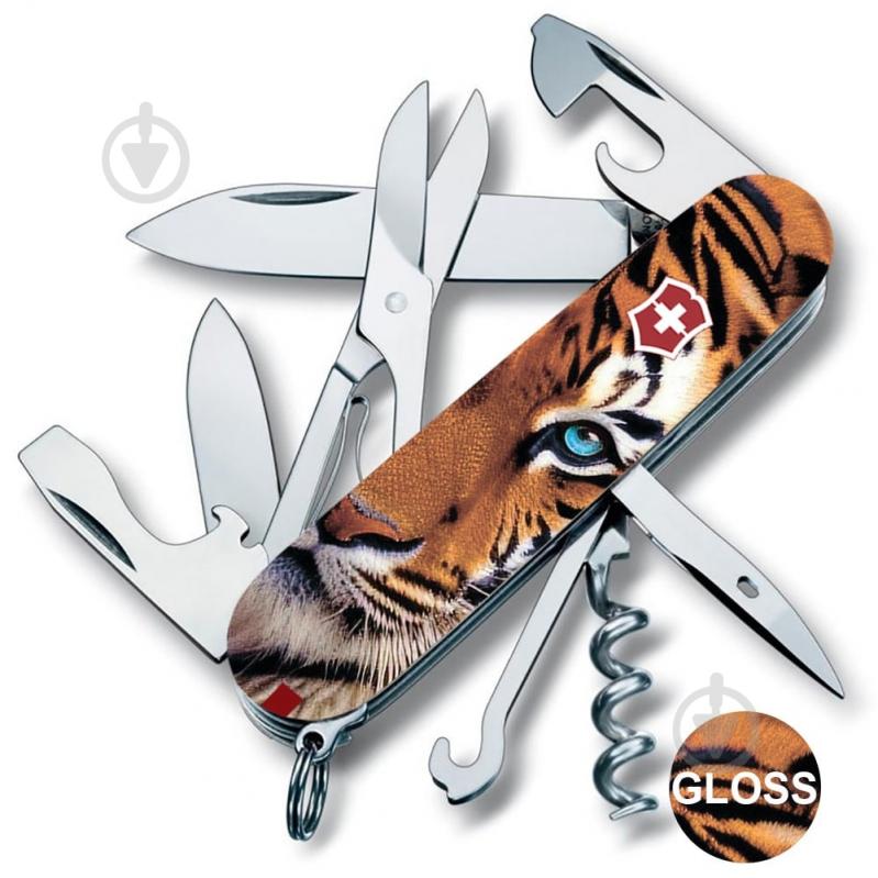 Нож швейцарский Victorinox CLIMBER ANIMAL Тигр 1.3703.F1030pw 102598 - фото 1