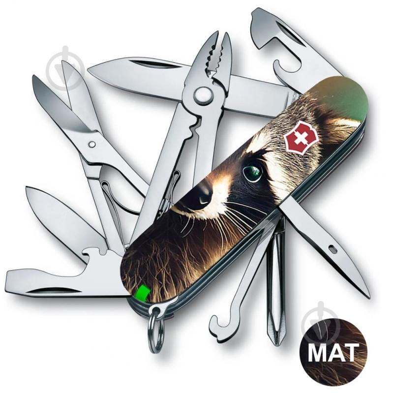 Ніж швейцарський Victorinox DELUXE TINKER ANIMAL Єнот 1.4723.3.F1120pw 102605 - фото 1