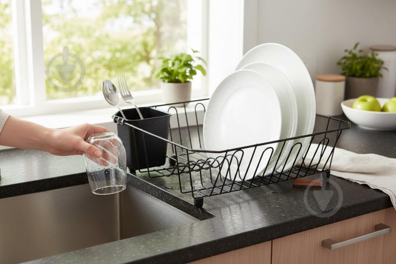 Сушилка для посуды Flamberg Premium Civico 36,5x32,5x11,5 см черный - фото 6 Сушилка для посуды Flamberg Premium Civico 36,5x32,5x11,5 см черный - фото 6