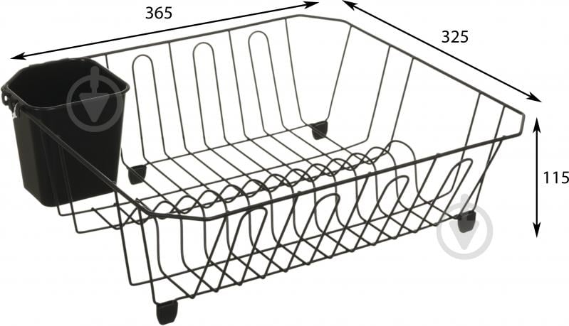 Сушилка для посуды Flamberg Premium Civico 36,5x32,5x11,5 см черный - фото 2 Сушилка для посуды Flamberg Premium Civico 36,5x32,5x11,5 см черный - фото 2