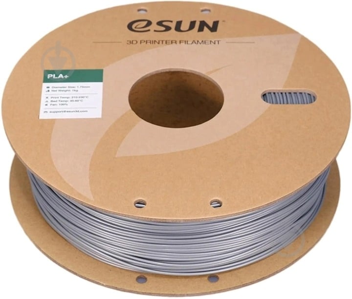 Пластик для 3D-принтера Esun PLA Plus Filament 1кг 1.75 мм серебряный (PLA+175S1) - фото 2 Пластик для 3D-принтера Esun PLA Plus Filament 1кг 1.75 мм серебряный (PLA+175S1) - фото 2