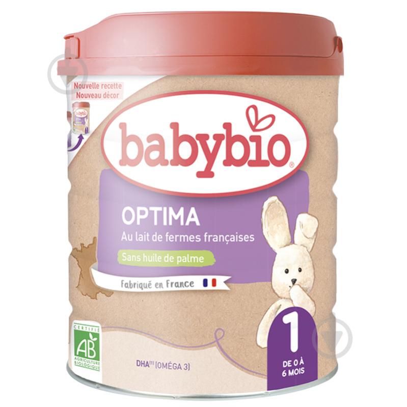 Суха молочна суміш Babybio Optima-1 від народження до 6 міс 800 г 3288131580319 - фото 1