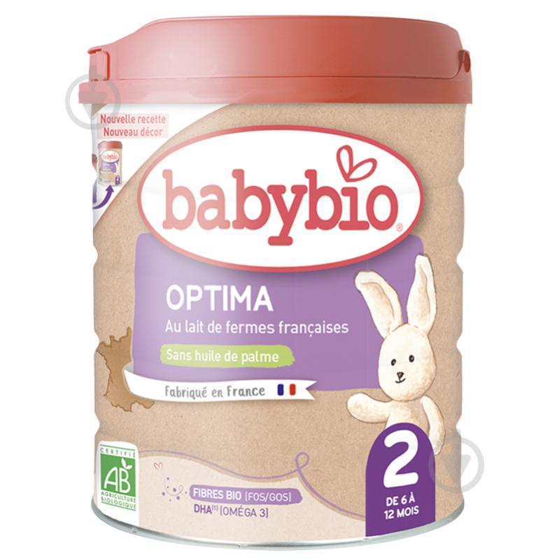 Суха молочна суміш Babybio Optima-2 від 6 до 12 міс 800 г 3288131580326 - фото 1