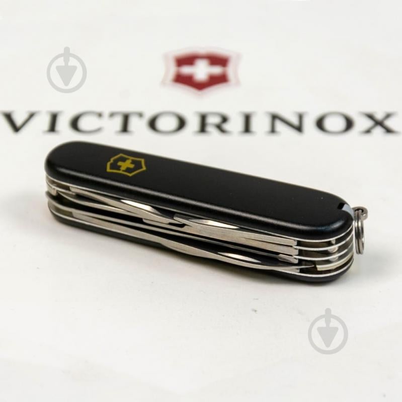 Ніж швейцарський Victorinox HUNTSMAN MAT чорний матовий лак з жовт.лого 1.3713.3.M0008p 100028 - фото 4