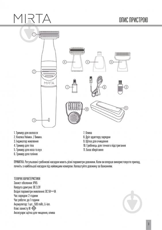 Триммер Mirta НТ-5216 SpeedPro5 5in1 - фото 18 Триммер Mirta НТ-5216 SpeedPro5 5in1 - фото 18