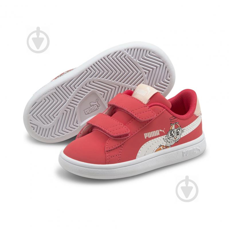 Кроссовки для девочек Puma Puma Smash v2 Lil Puma V Inf 38090503 р.22 оранжевые - фото 2