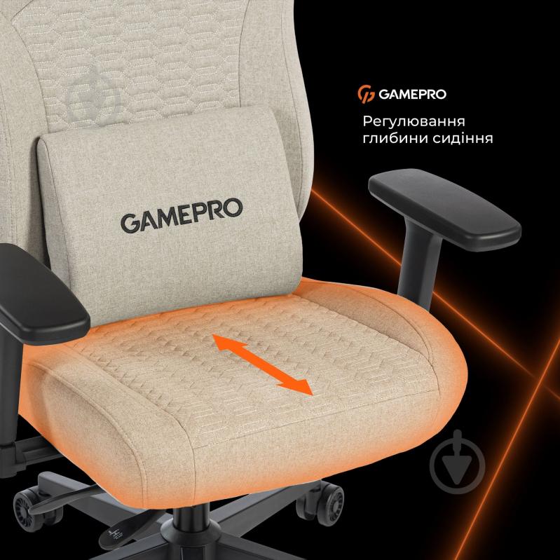 Кресло игровое GamePro GC760LG Light grey fabric серый - фото 12