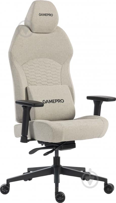 Кресло игровое GamePro GC760LG Light grey fabric серый - фото 2