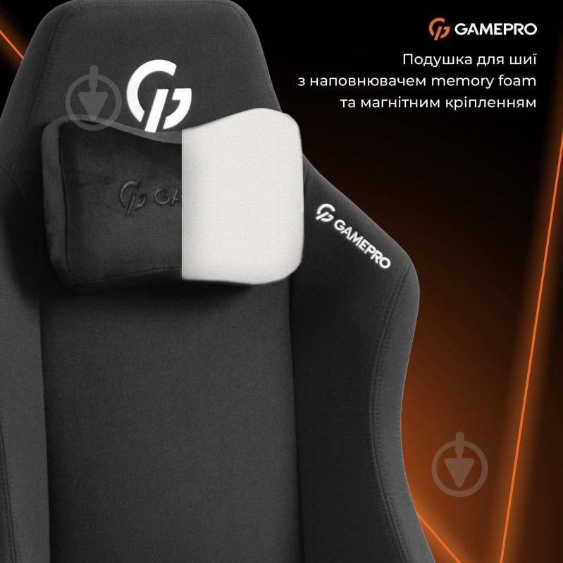 Крісло ігрове GamePro GC775B Black fabric чорний - фото 12