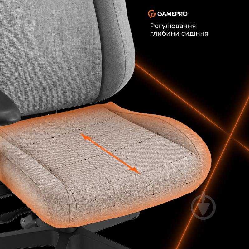Крісло ігрове GamePro GC925G Grey fabric сірий - фото 13