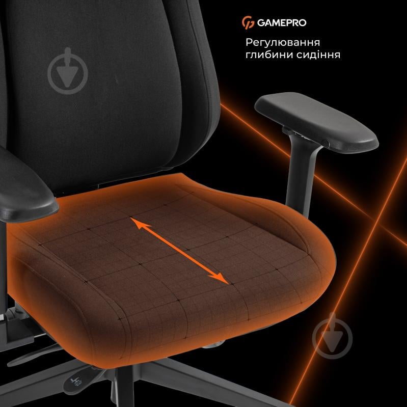 Крісло ігрове GamePro GC925B Black fabric чорний - фото 13