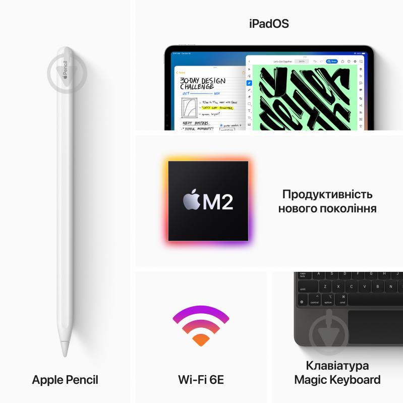 Планшет Apple iPad Pro 2022 11" 128GB Wi-Fi Space Grey (MNXD3RK/A) - фото 7