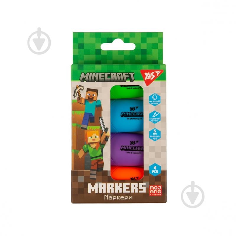 Маркер текстовый YES Minecraft 4 шт. мульти 391095 - фото 1 Маркер текстовый YES Minecraft 4 шт. мульти 391095 - фото 1