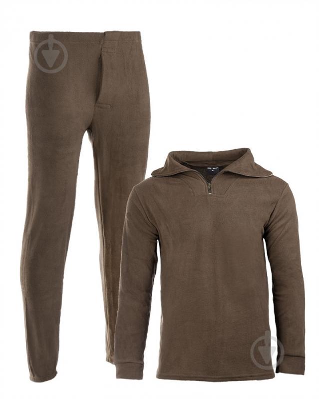 Термобілизна Mil-Tec OD THERMOFLEECE UNDERWEAR WITH ZIPPER 11220001 р.S зелений - фото 1