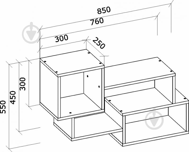 Полка Грейд Микс Премиум 850x850x550 дуб сонома/нимфея альба - фото 3