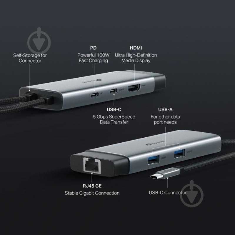 USB-хаб TP-Link USB Type-C 6-в-1 (UH6120C) - фото 3 USB-хаб TP-Link USB Type-C 6-в-1 (UH6120C) - фото 3