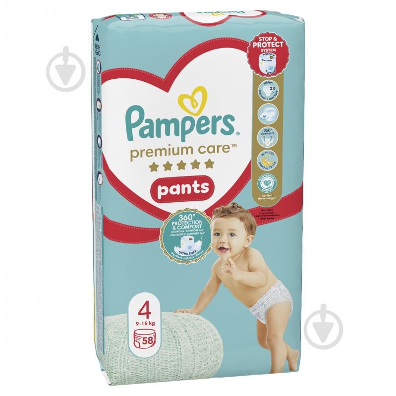 Підгузки Pampers Premium Care Pants Розмір 4 9-15 кг 58 шт. - фото 2