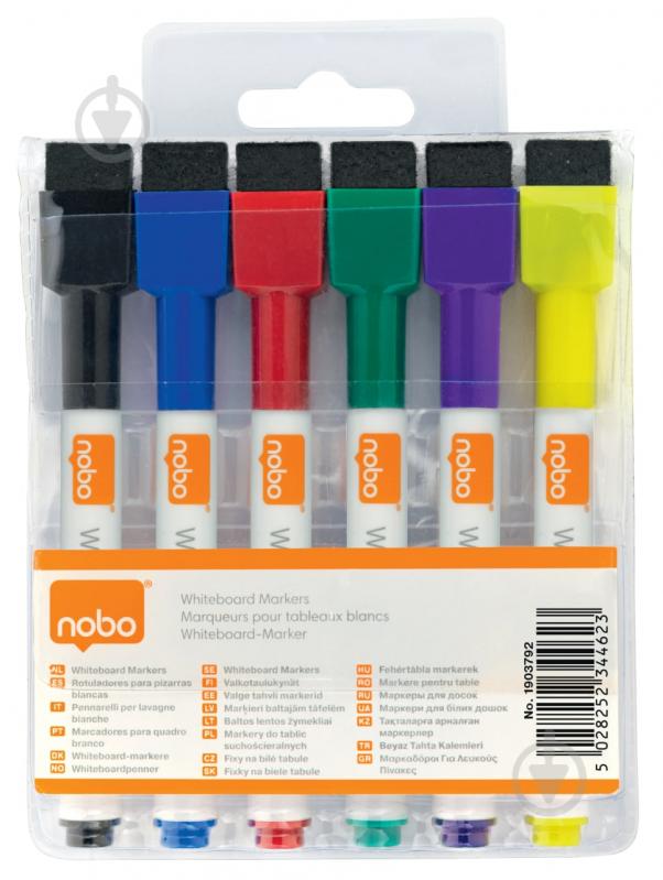 Набор маркеров Nobo для доски 2-4 мм 6 шт. 1903792 разноцветный - фото 2