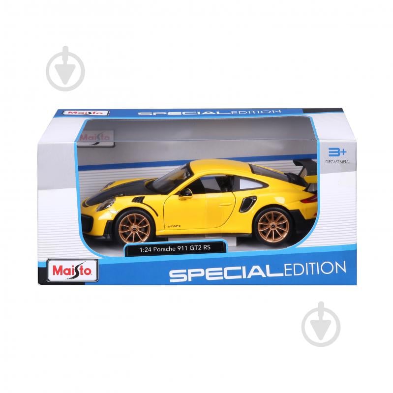 Машинка Maisto 1:24 игрушечная Porsche 911 GT2 RS 31523 yellow - фото 1