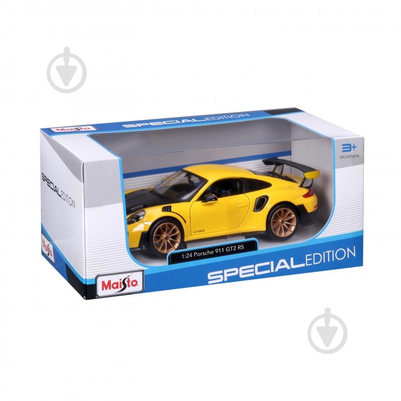 Машинка Maisto 1:24 игрушечная Porsche 911 GT2 RS 31523 yellow - фото 14